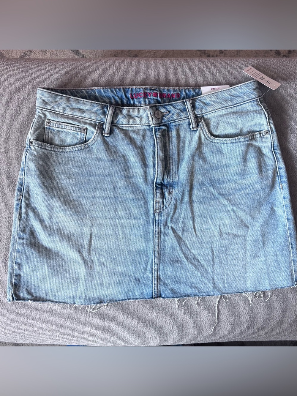 Lucky Brand Mini Denim Jean Skirt Comfort Stretch Size 12/31 NWT Festival Y2k